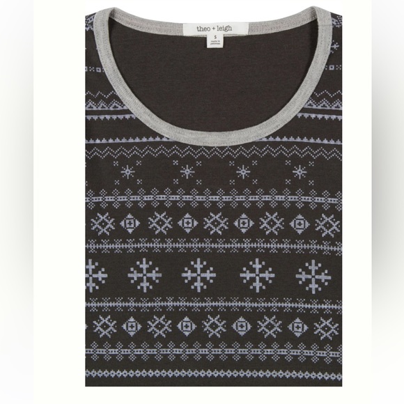 Theo + leigh Snowflake Fair Isle Christmas Pajamas - Picture 3 of 8